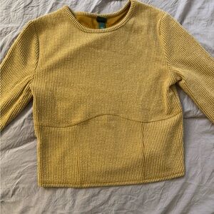 Wild Fable Yellow Ribbed Crew Neck Sweater